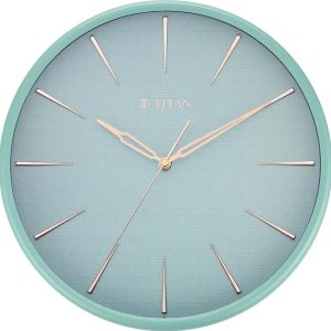 Titan Analog 32.5 cm X 32.5 cm Wall Clock  (Green, With Glass, Standard)